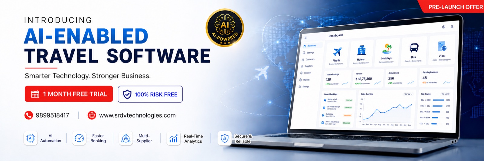 AI-enabled travel software with a one-month free trial