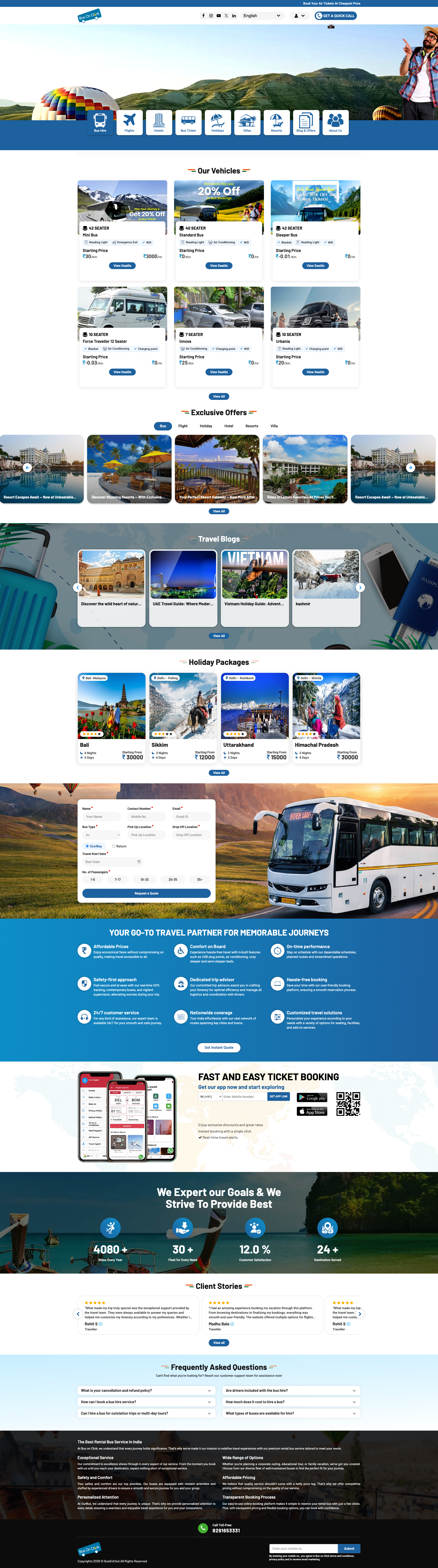 Bus On Click website preview