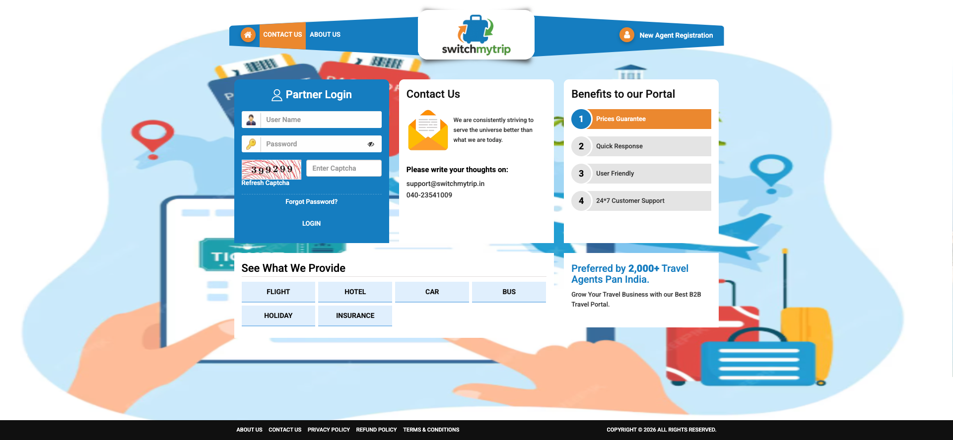 Switch My Trip website preview