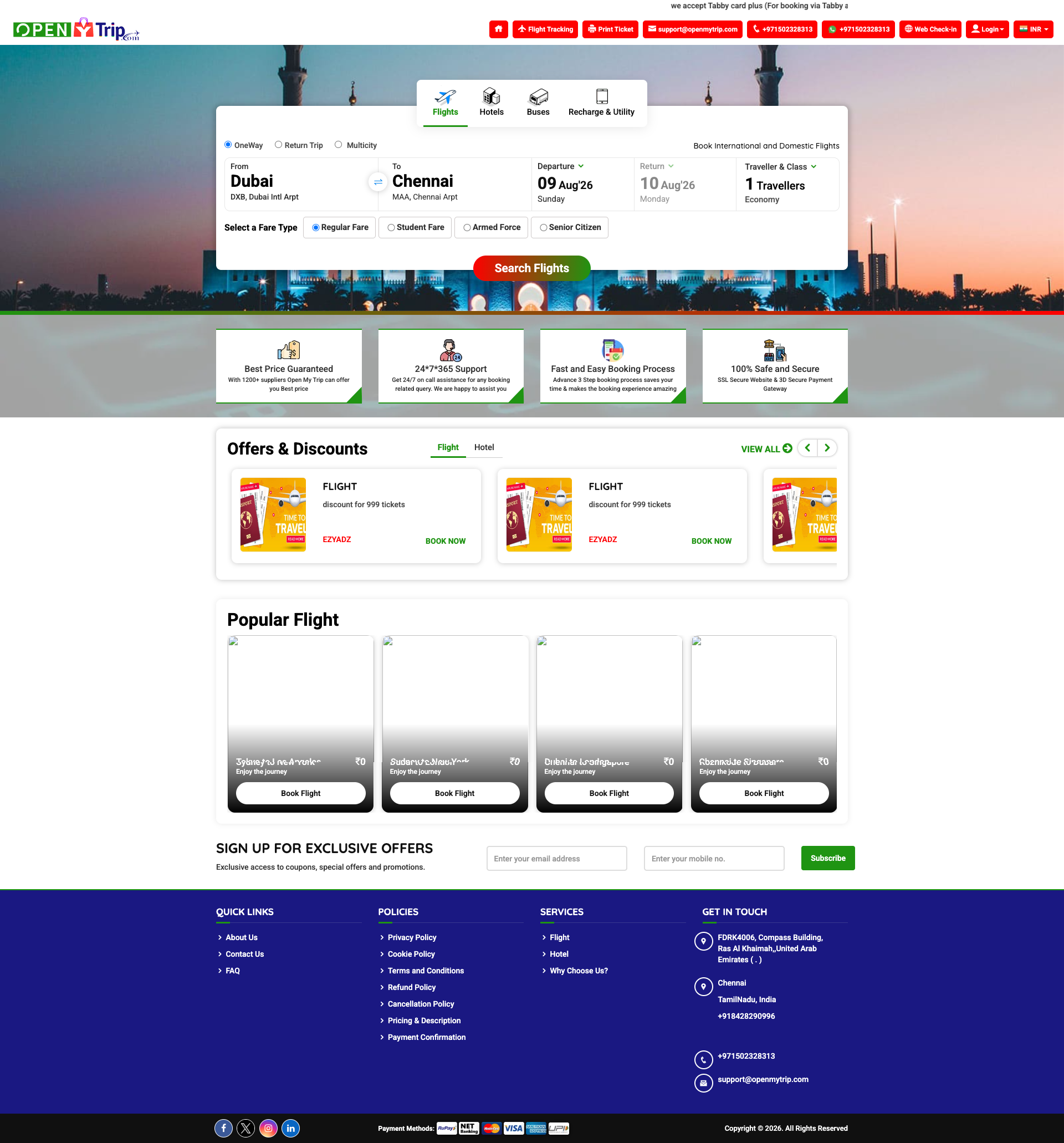 Open My Trip website preview