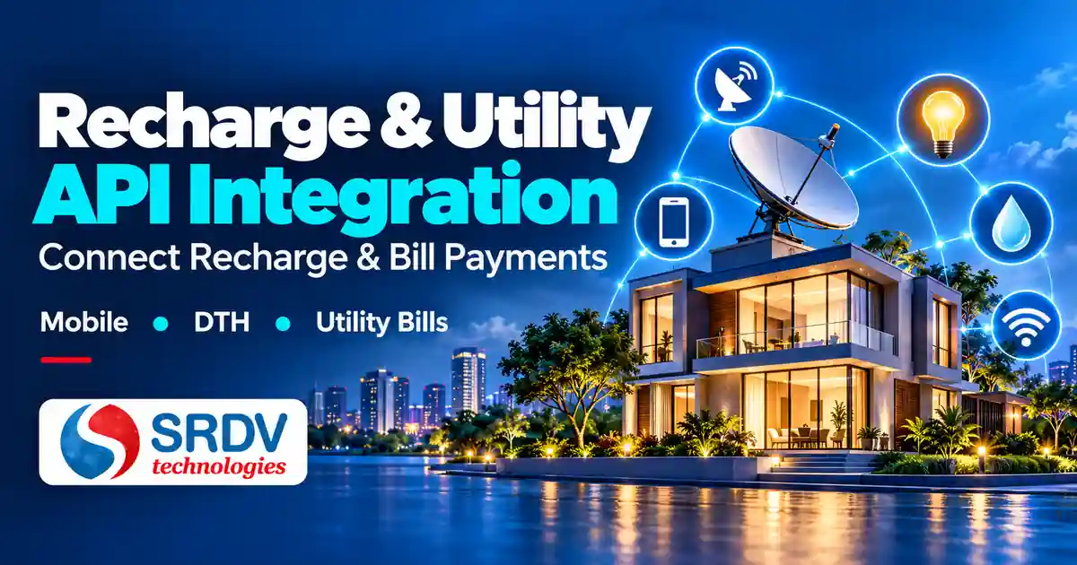 Recharge and Utility API Integration by SRDV Technologies for mobile recharge, DTH and utility bill payments